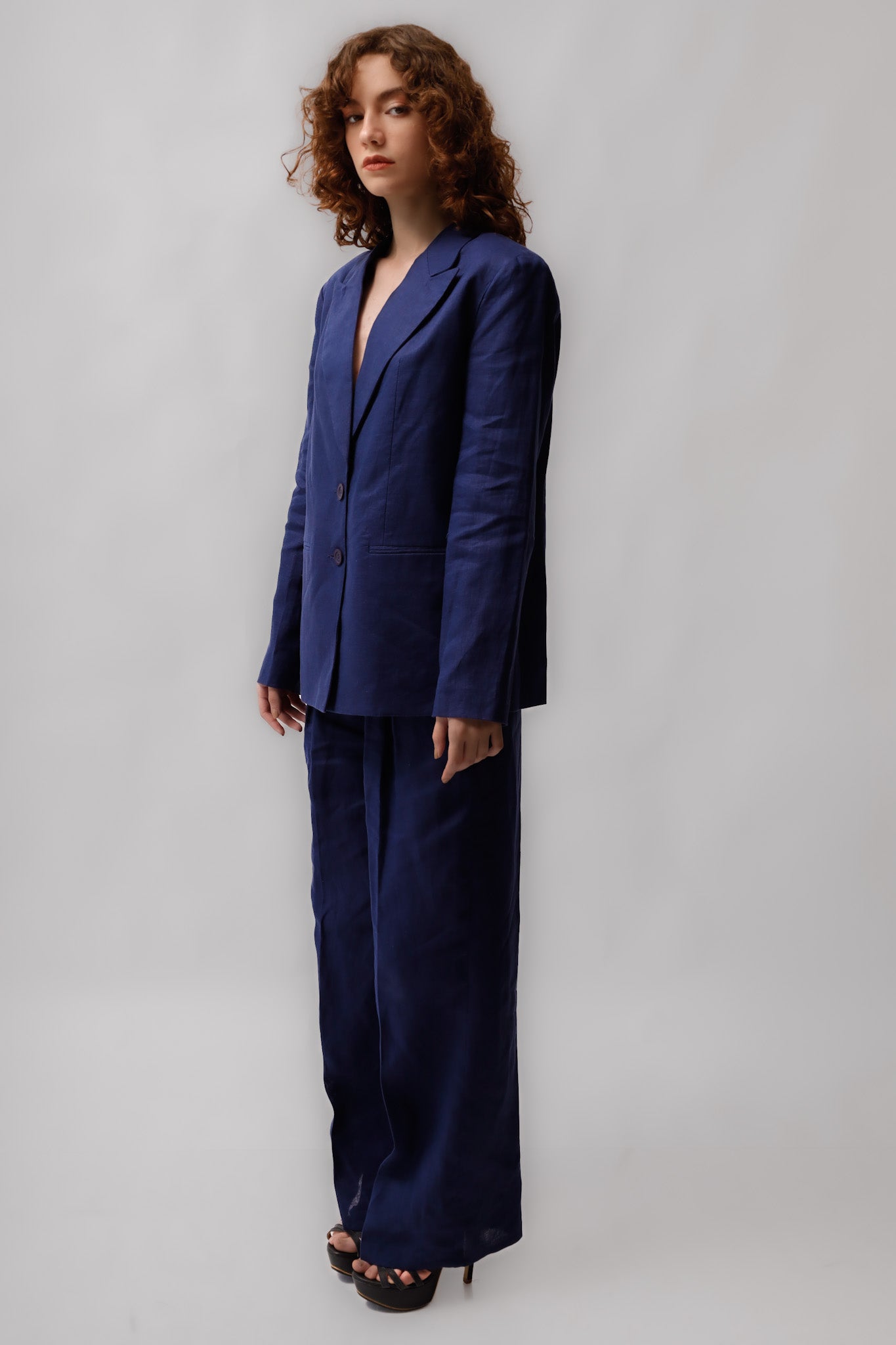 Oversized Linen Blazer Set