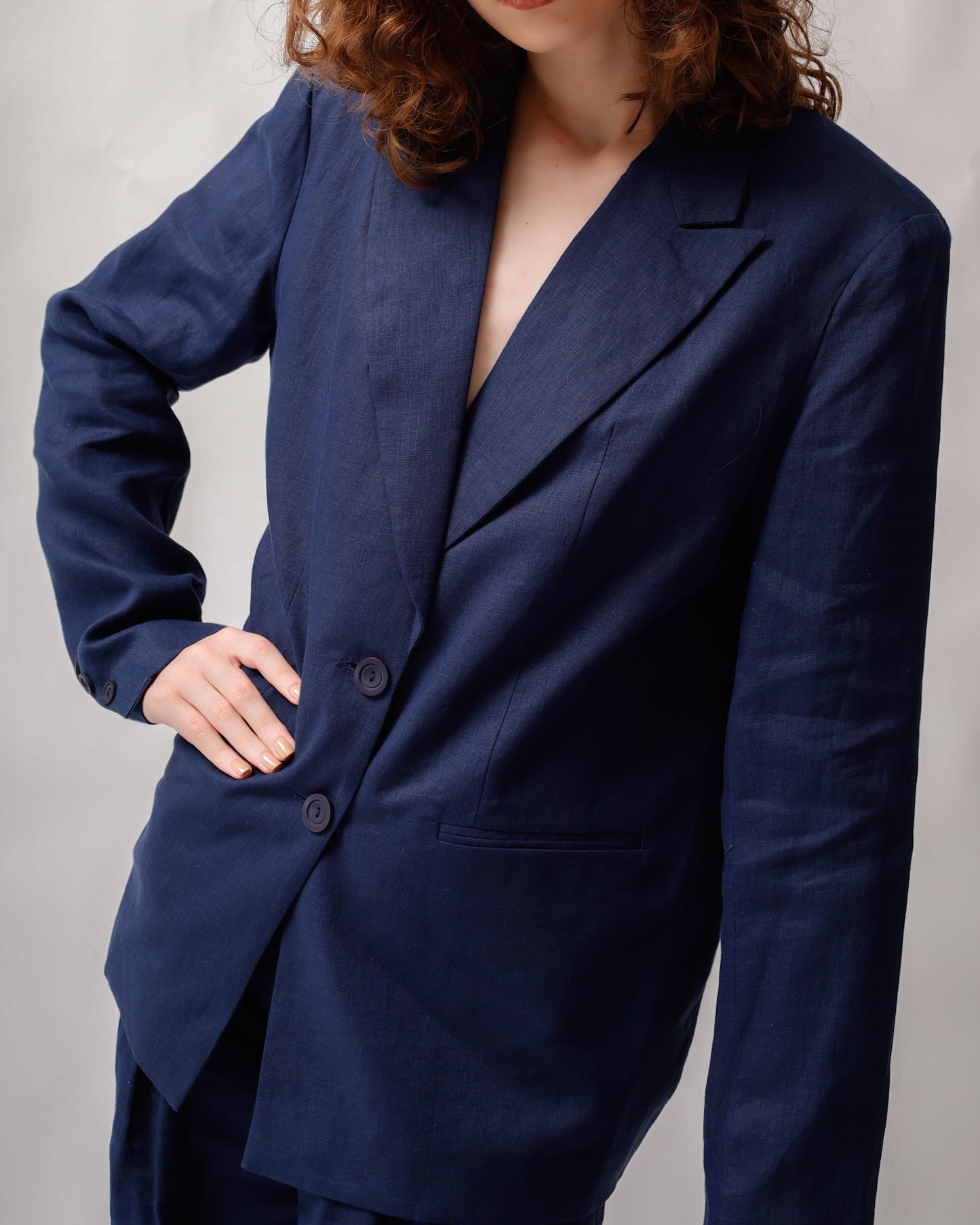 Oversized Linen Blazer Set