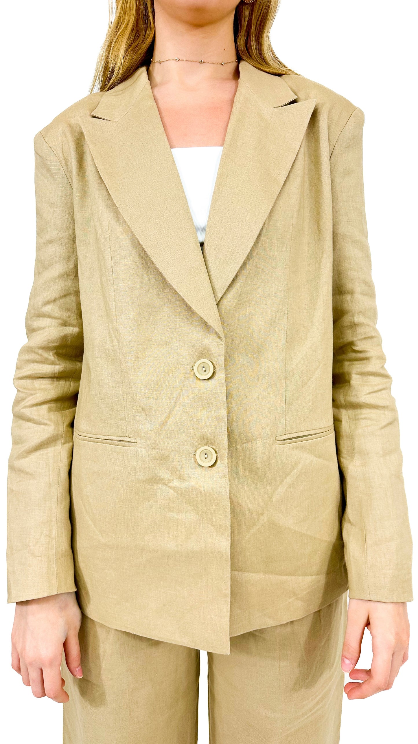 Oversized Linen Blazer Set